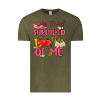 Vintage Olive my teacher survived 100 days of me Vintage Tee - MaliasSmallBusiness