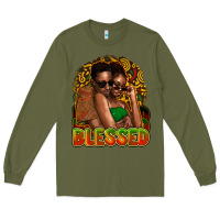 Army Green black couple blessed Long Sleeve Tee - NancyCooperArtShop