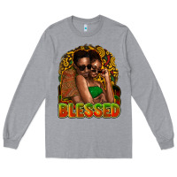 Heather Grey black couple blessed Long Sleeve Tee - NancyCooperArtShop