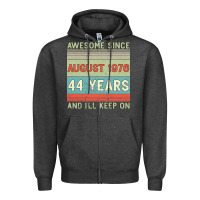 Charcoal Heather awesome since august 1976 44 years and i ll keep on Zipper Hoodie - Bettercallsaul