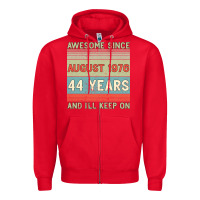 Red awesome since august 1976 44 years and i ll keep on Zipper Hoodie - Bettercallsaul