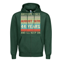 Sports Green awesome since august 1976 44 years and i ll keep on Zipper Hoodie - Bettercallsaul