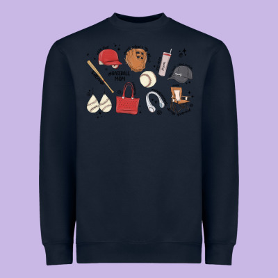 Baseball Mom Heavyweight Sweatshirt Designed By Maliassmallbusiness