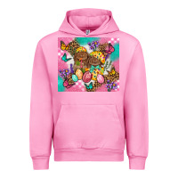 Fuchsia Pink Easter Bunnies And Egg Tumbler Urban Hoodie - BundleAndBundleShop