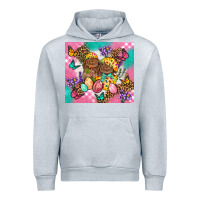 Heather Grey Easter Bunnies And Egg Tumbler Urban Hoodie - BundleAndBundleShop