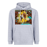 Heather Grey aztec tribal horse Heavyweight Hoodie - TumblerDesignByShophia