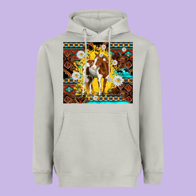 Aztec Tribal Horse Heavyweight Hoodie Designed By Tumblerdesignbyshophia