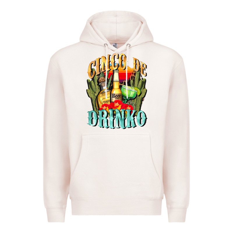 Cinco De Drinko Cinco De Mayo Premium Hoodie by CowGirlArtShop | Teevron