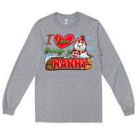 Heather Grey i love being a nanny Long Sleeve Tee - MaliasSmallBusiness