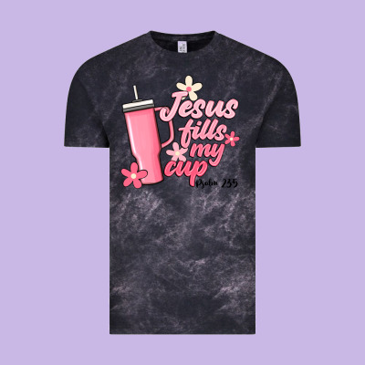 Jesus Fills My Cup Vintage Tee Designed By Jahusdesignshop