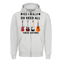 Dove Grey Yes I Really Do Need All These Guitars Zipper Hoodie - Bettercallsaul