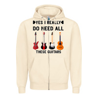Sandshell Yes I Really Do Need All These Guitars Zipper Hoodie - Bettercallsaul