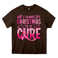 Chocolate Brown all i want for christmas is a cure Heavy Core Tee - JahusDesignShop