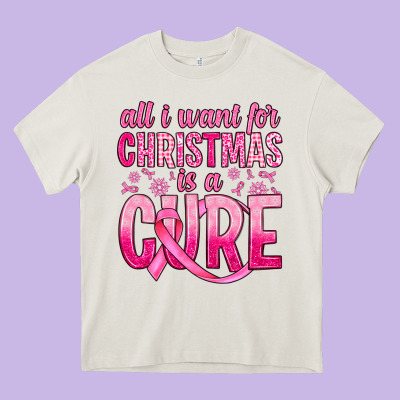 All I Want For Christmas Is A Cure Heavy Core Tee Designed By Jahusdesignshop