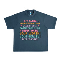 Midnight Navy let them Urban Heavy Tee - MaliasSmallBusiness