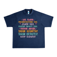 Navy let them Urban Heavy Tee - MaliasSmallBusiness