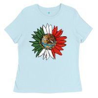 Baby Blue mexico sunflower Ladies Tee - HRA Design Shop