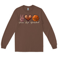 Chestnut peace love basketball Long Sleeve Tee - JahusDesignShop