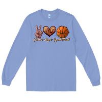 Colony Blue peace love basketball Long Sleeve Tee - JahusDesignShop