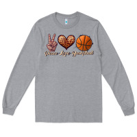Heather Grey peace love basketball Long Sleeve Tee - JahusDesignShop