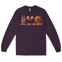 Plum peace love basketball Long Sleeve Tee - JahusDesignShop