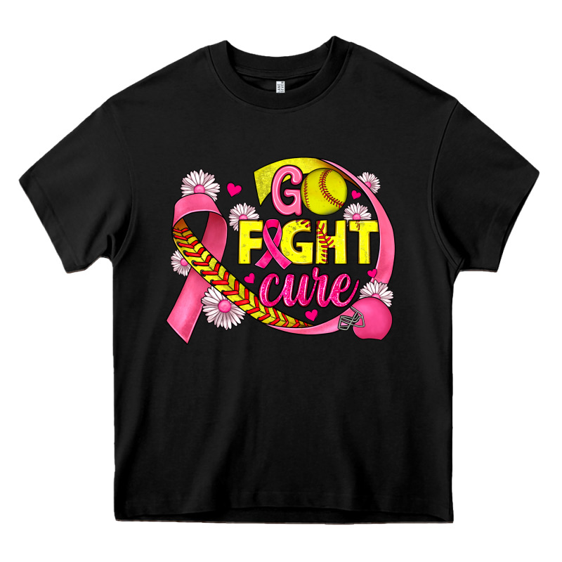 Breast Cancer Go Fight Cure Softball Heavy Core Tee by JahusDesignShop | Teevron