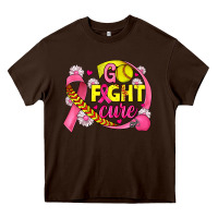 Chocolate Brown breast cancer go fight cure softball Heavy Core Tee - JahusDesignShop
