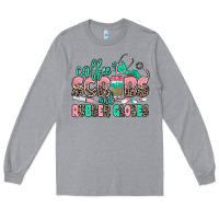 Heather Grey coffee scrubs and rubber gloves Long Sleeve Tee - MaliasSmallBusiness