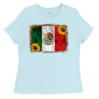 Baby Blue mexico flag background Ladies Tee - HRA Design Shop