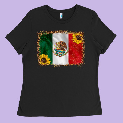 Mexico Flag Background Ladies Tee Designed By Hra Design Shop