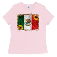 Bubblegum Pink mexico flag background Ladies Tee - HRA Design Shop