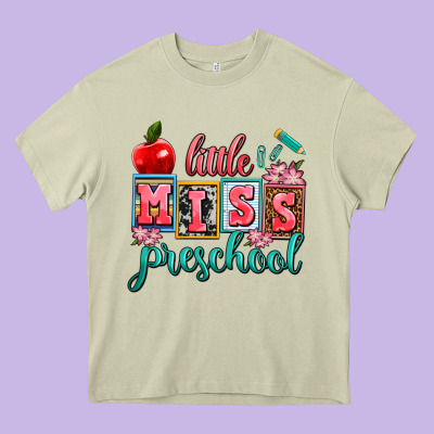 Little Miss Preschool Heavy Core Tee Designed By Adodesignshop