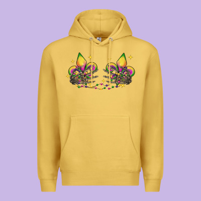 Skeleton Hands Mardi Gras Premium Hoodie Designed By Cowgirlartshop