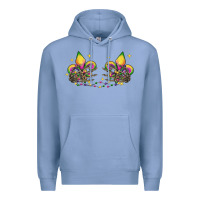 Colony Blue skeleton hands mardi gras Premium Hoodie - CowGirlArtShop
