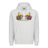 Dove Grey skeleton hands mardi gras Premium Hoodie - CowGirlArtShop