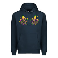 Navy skeleton hands mardi gras Premium Hoodie - CowGirlArtShop