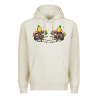 Oatmeal Heather skeleton hands mardi gras Premium Hoodie - CowGirlArtShop