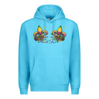 Ocean Blue skeleton hands mardi gras Premium Hoodie - CowGirlArtShop