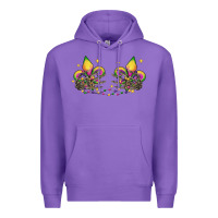 Purple skeleton hands mardi gras Premium Hoodie - CowGirlArtShop