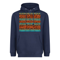 Navy tooled leather and aztec Heavyweight Hoodie - TumblerDesignByShophia