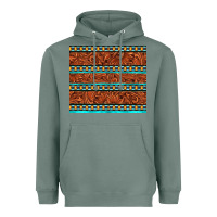 Sage tooled leather and aztec Heavyweight Hoodie - TumblerDesignByShophia