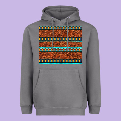 Tooled Leather And Aztec Heavyweight Hoodie Designed By Tumblerdesignbyshophia