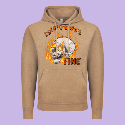 Everything's Fine Vintage Hoodie Designed By Maliassmallbusiness