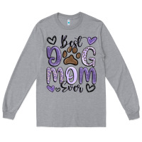 Heather Grey best dog mom ever Long Sleeve Tee - MaliasSmallBusiness