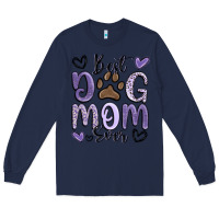 Navy best dog mom ever Long Sleeve Tee - MaliasSmallBusiness