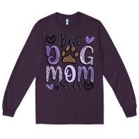 Plum best dog mom ever Long Sleeve Tee - MaliasSmallBusiness