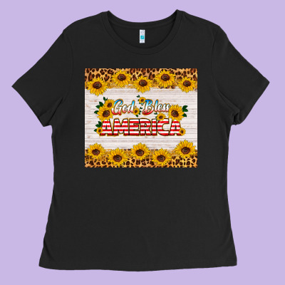 God Bless America Tumbler Ladies Tee Designed By Hra Design Shop