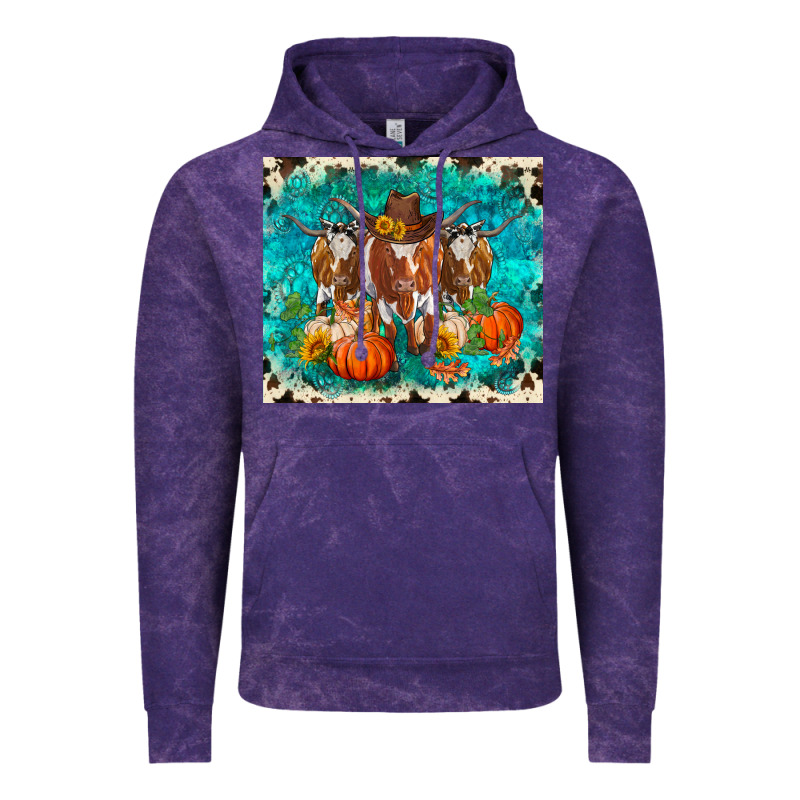 Fall Longhorn Cows Vintage Hoodie by RanaPortraitStore | Teevron