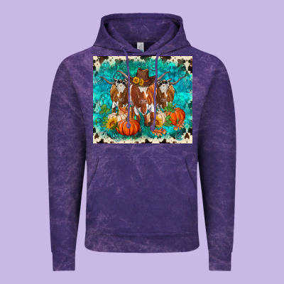 Fall Longhorn Cows Vintage Hoodie Designed By Ranaportraitstore