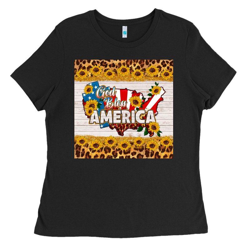 God Bless America Square Coaster Ladies Tee by HRA Design Shop | Teevron